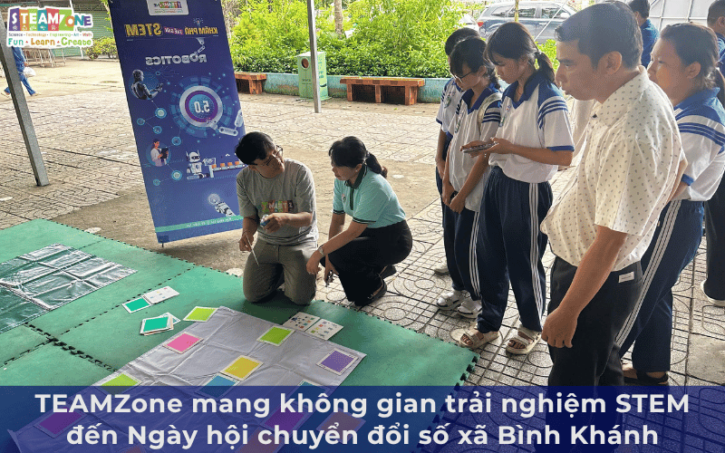 TEAMZone Mang Không Gian Trải Nghiệm STEM Đến Ngày Hội Chuyển Đổi Số Xã Bình Khánh